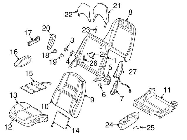 Genuine Volvo 30863843 Seat Trim Panel; Front Right - Volvo