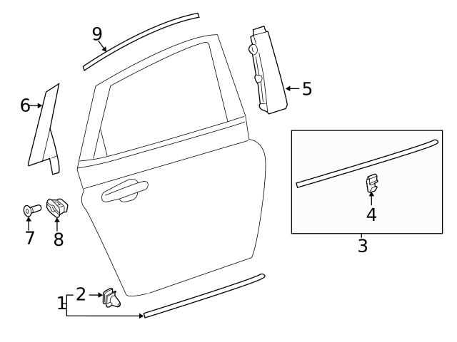 Genuine Volvo 31108858 Door Belt Molding; Left | 31365738