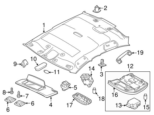Genuine Volvo 31305340 Dome Light Lens Bracket; Front - Volvo