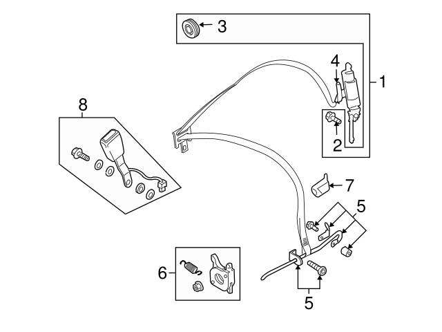 Genuine Volvo 31320415 Seat Belt Lap and Shoulder Belt Bolt; Right - Volvo