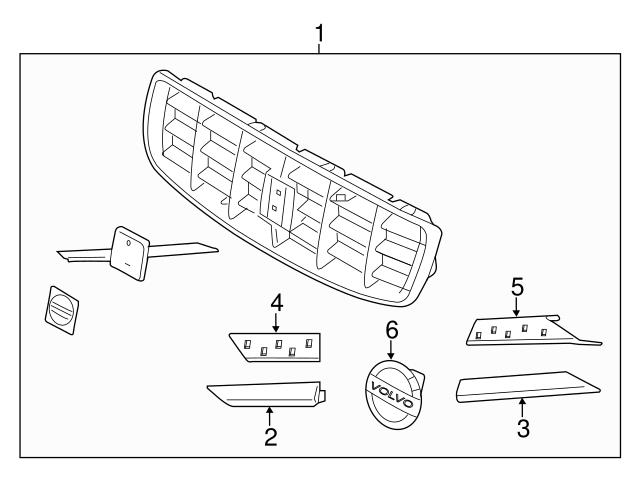 Genuine Volvo 31323008 Grille - Volvo