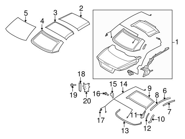 Genuine Volvo 31325148 Roof Panel Seal; Front Left - Volvo