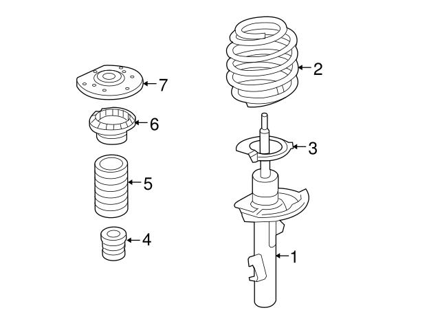 Genuine Volvo 31340343 Suspension Strut; Left - Volvo | 31290309