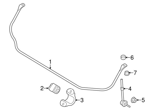 Genuine Volvo 31360342 Stabilizer/Sway Bar Bushing; Rear, Left, Right ...
