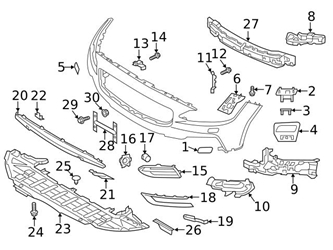 3131385 Genuine Volvo 31383285 Bumper Cover Bracket; Right - Volvo
