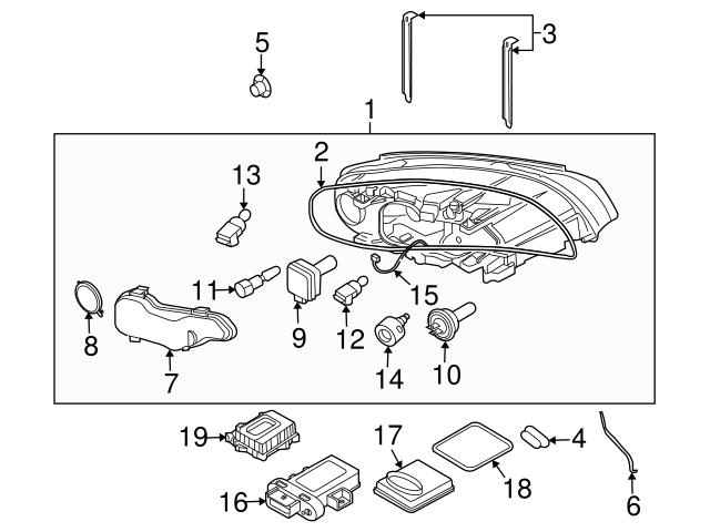Genuine Volvo 31386653 Headlight Assembly; Right - Volvo