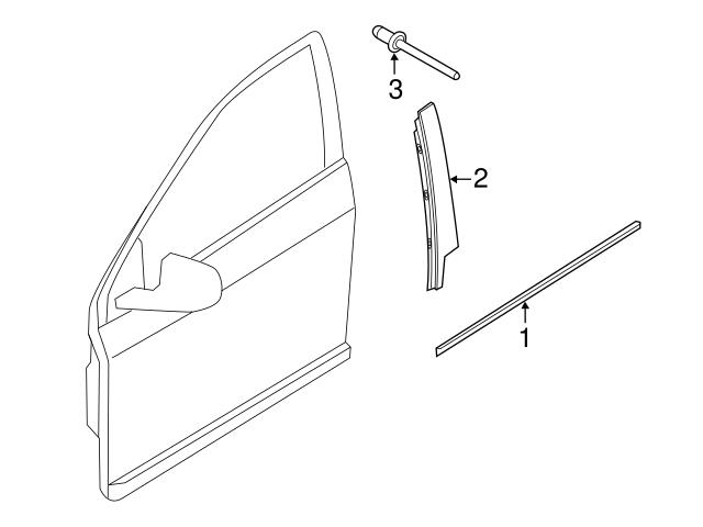 Genuine Volvo 31391784 Door Belt Molding; Left - Volvo | 30799423