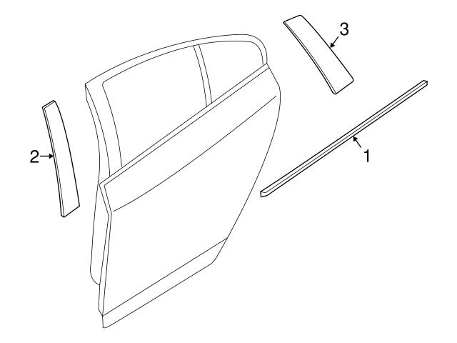 Genuine Volvo 31424511 Door Reveal Molding; Rear Left - Volvo | 31253306