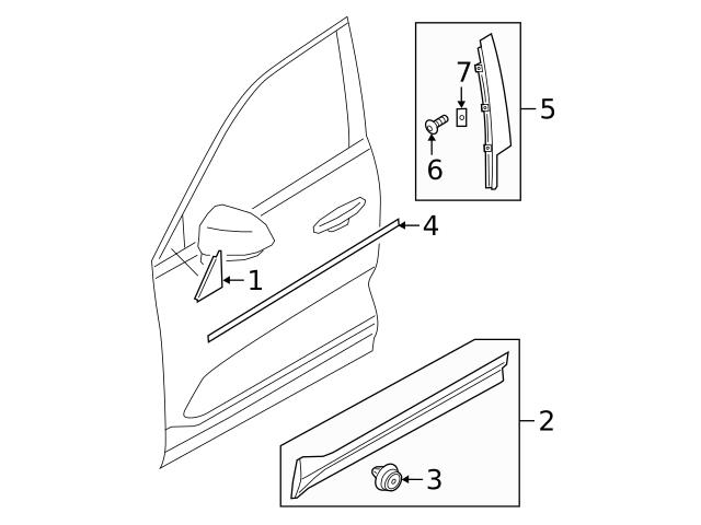 Genuine Volvo 31425998 Door Belt Molding; Left - Volvo