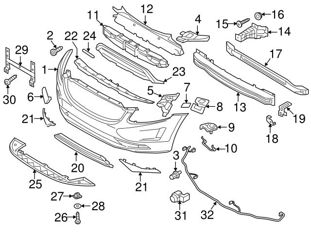 Genuine Volvo 31429723 Bumper Cover Reinforcement Beam - Volvo