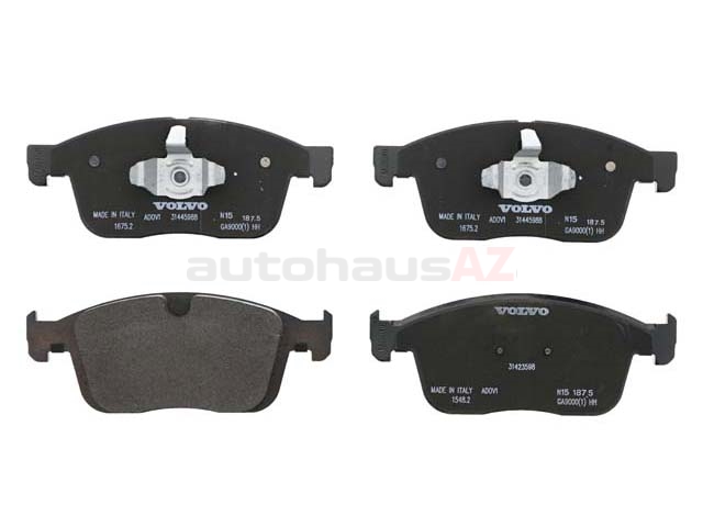 Genuine Volvo 31445986 Brake Pad Set; Front - Volvo