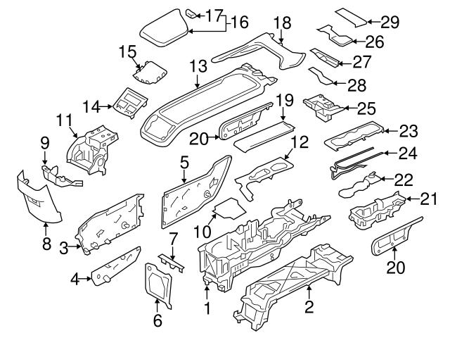Genuine Volvo 31448285 Console Panel; Upper - Volvo