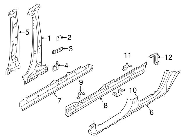 Genuine Volvo 31462266 B Pillar Reinforcement Bracket; Left - Volvo