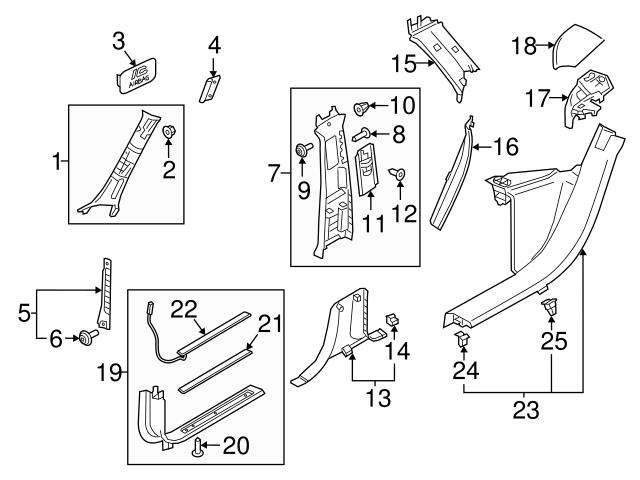 Genuine Volvo 31479429 Seat Belt Guide; Left - Volvo