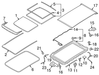 31479660 Genuine Volvo 31484660 Sunroof Glass Seal; Rear - Volvo