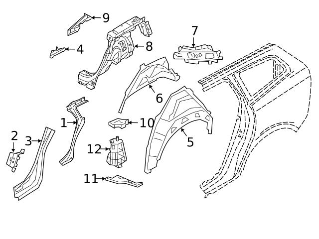 Genuine Volvo 31484878 Quarter Panel Glass Latch Bracket; Left - Volvo