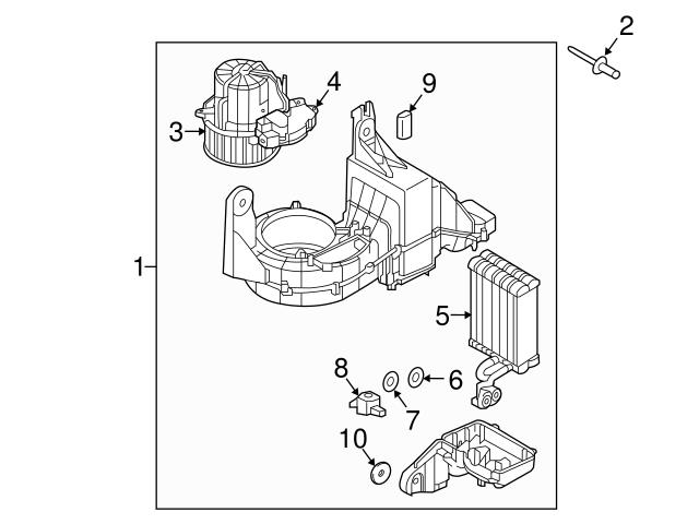 Genuine Volvo 31699307 A/C Evaporator Core and Case Assembly; Rear ...