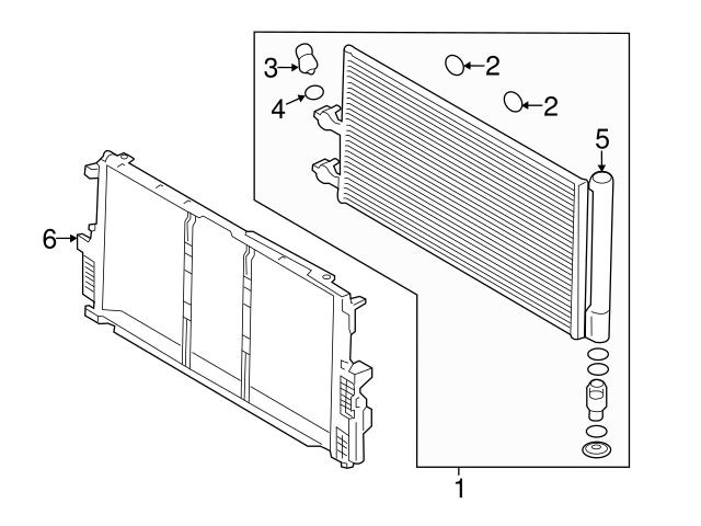 Genuine Volvo 32224876 A/C Condenser Frame Mount - Volvo | 31368234