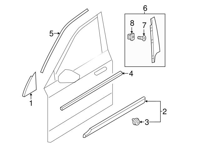 Genuine Volvo 32237240 Door Belt Molding; Right, Left - Volvo