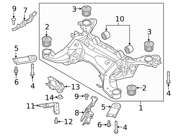 Genuine Volvo 32283752 Suspension Subframe Reinforcement Bracket; Right ...