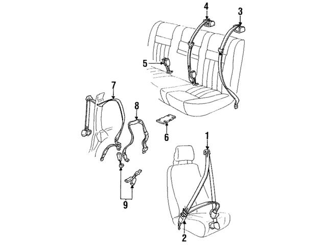 Genuine Volvo 3513666 Seat Belt Receptacle; Left - Volvo