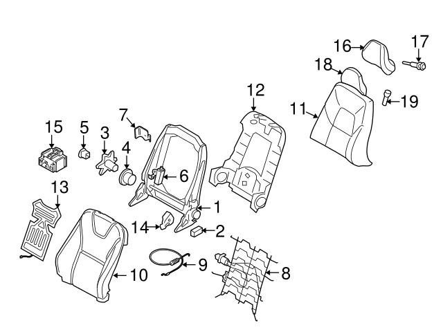 Genuine Volvo 39812001 Seat Back Cover; Left Upper - Volvo
