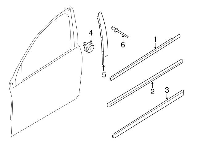 Genuine Volvo 39819505 Door Trim Molding Nut; Left - Volvo