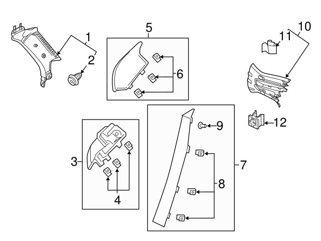 Genuine Volvo 39836703 C Pillar Trim Panel Insert; Right Upper - Volvo