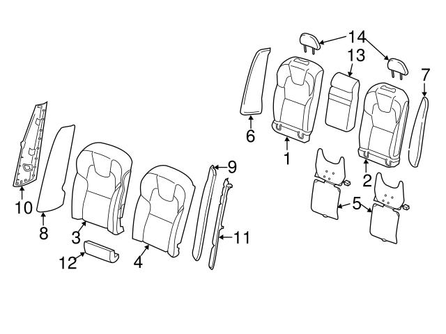 Genuine Volvo 39842964 Seat Back Cover; Rear Left - Volvo