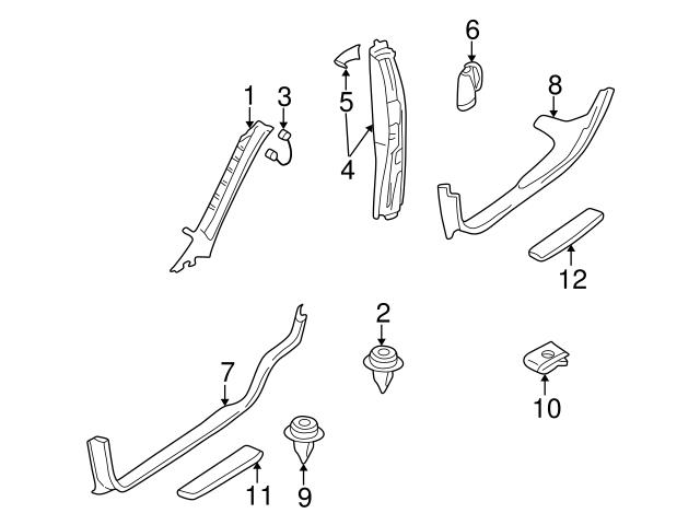 Genuine Volvo 39864343 Door Pillar Post Trim Set; Left - Volvo