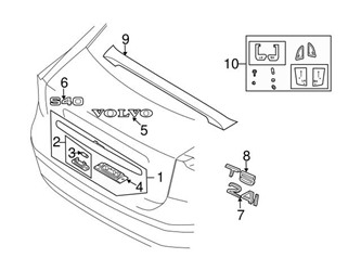 39809595 Genuine Volvo 39884945 Trunk Lid Handle - Volvo