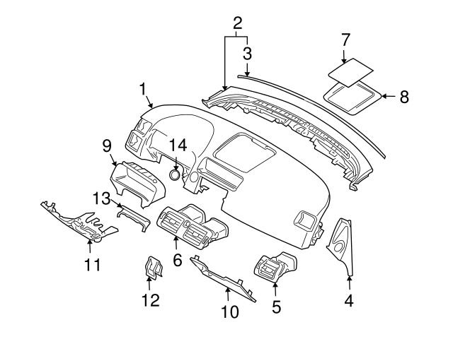 Genuine Volvo 39888292 Dashboard Air Vent; Right Outer - Volvo