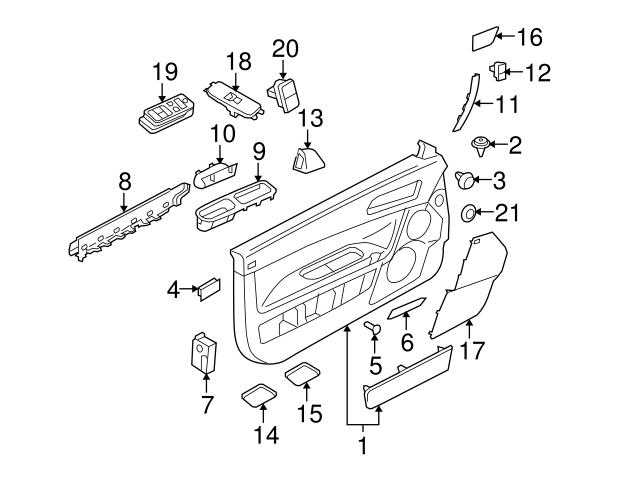 Genuine Volvo 39897464 Door Interior Trim Panel Cap; Left - Volvo
