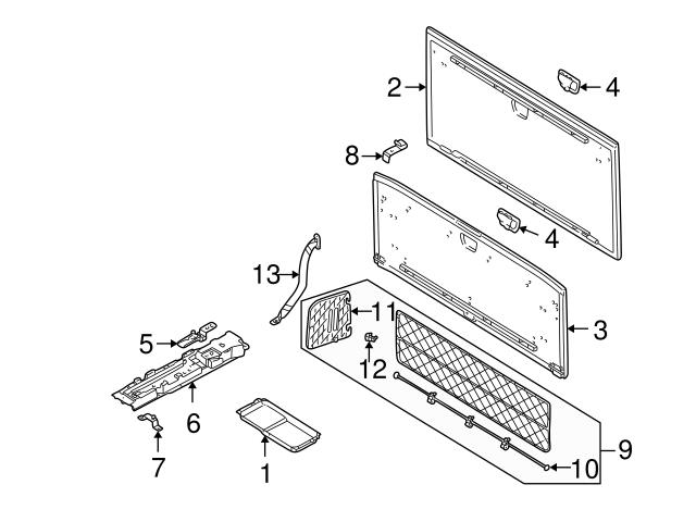 Genuine Volvo 39967194 Trunk Floor Access Cover; Rear - Volvo