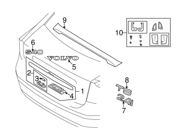 Genuine Volvo 39986949 Power Rear Spoiler Switch; Rear - Volvo