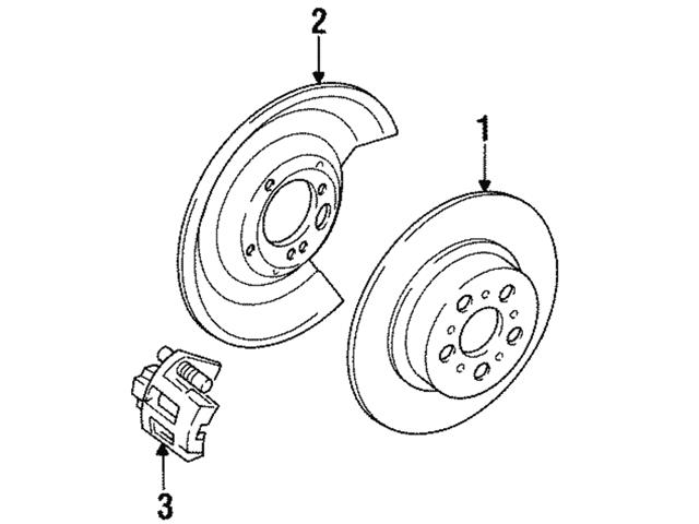 Genuine Volvo 5003573 Brake Caliper; Rear Left - Volvo