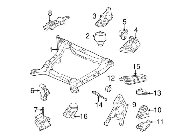 Genuine Volvo 6801722 Engine Mount Crossmember Insulator; Front Left ...