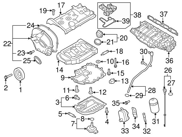 Genuine VW/Audi 06J115679E Engine Oil Filter Adapter - Audi, VW ...
