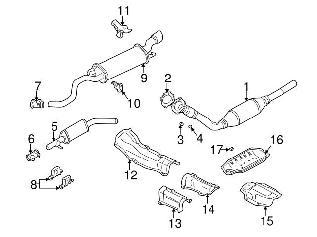 Genuine VW/Audi 1J0804275B Exhaust Heat Shield; Center - Audi, VW |  VW1J0804275B