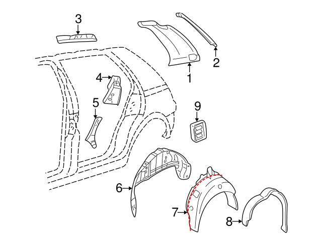 Genuine VW/Audi 1J4809403R Body C-Pillar Trim Panel Washer; Left - VW |  1J4809403M 1J4809403P VW1J4809403R