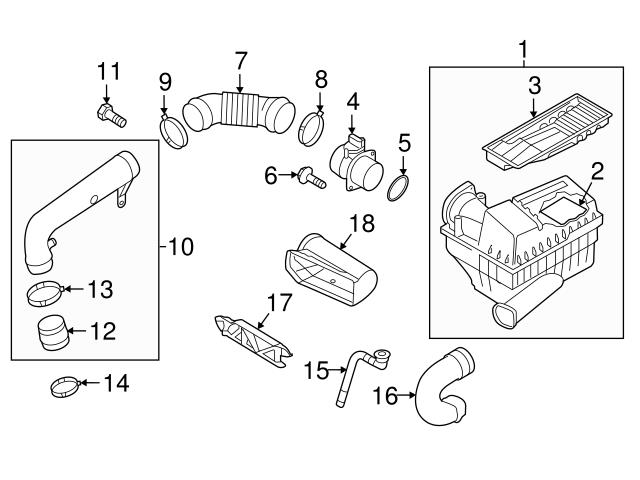 Genuine VW/Audi 1K0129627C Air Intake Hose - Audi, VW | VW1K0129627C
