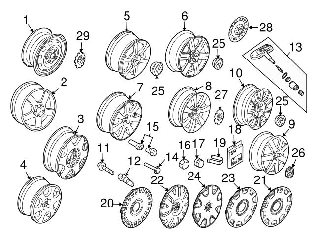 Genuine VW/Audi 1K0698137A Wheel Lug Bolt - Audi, VW | 1K0698137 ...
