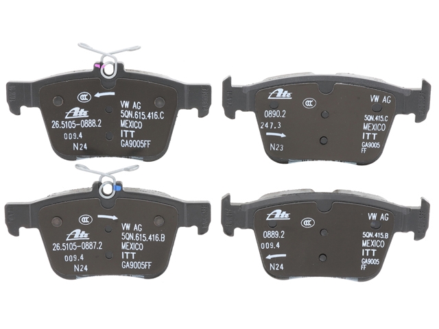 3Q0698451S Genuine VW/Audi Brake Pad Set; Rear
