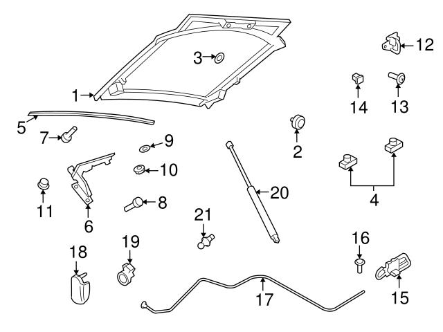 Genuine VW/Audi 420827552 Hatch Lift Support; Left, Right - Audi ...