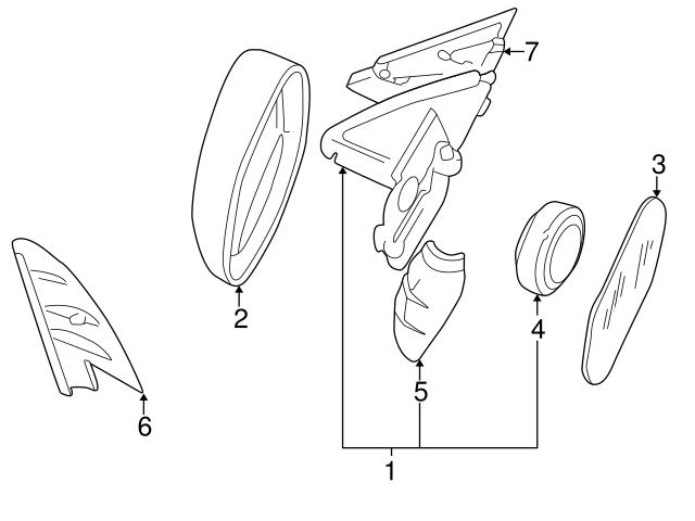 Genuine VW/Audi 4B0857535 Door Mirror Glass; Left - Audi | 4A1857535AA ...