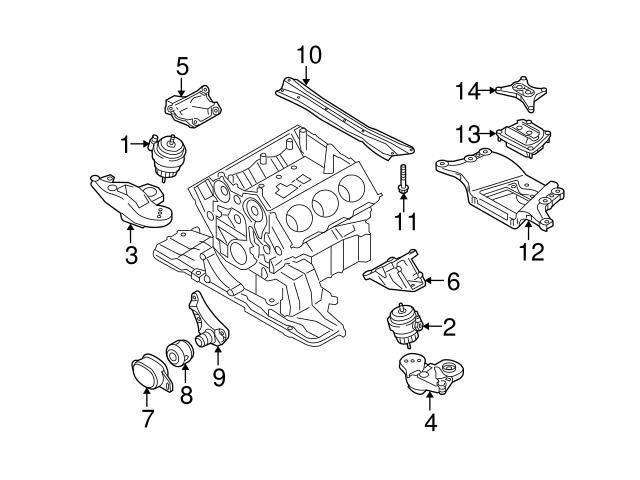 Genuine VW/Audi 4F0199351S Engine Mount Bracket; Left - Audi ...