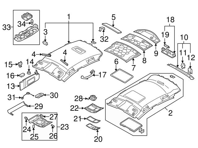 Genuine VW/Audi 4F0857551AD1S0 Sun Visor Parts; Left - Audi