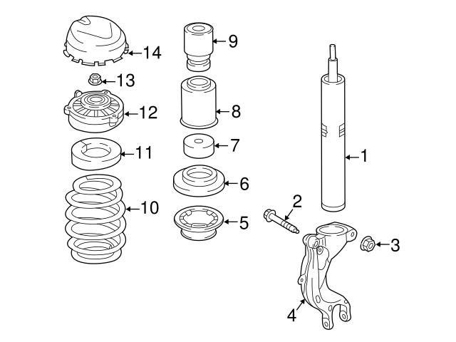 Genuine VW/Audi 4K0413333 Shock Absorber Mount; Left, Right - Audi  