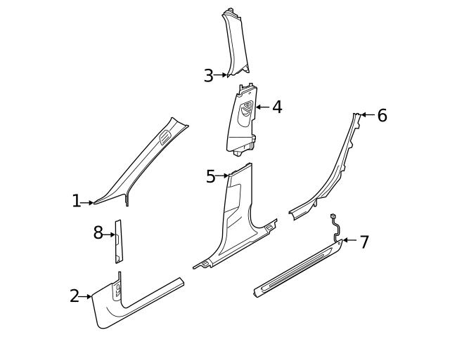 Genuine VW/Audi 4K08677671LX Door Trim Sill Plate Insert Clip; Left - Audi  | AU4K08677671LX