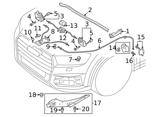 Genuine VAG Hood Release Handle Bracket – 7L0823633H – Fits Audi/VW Models